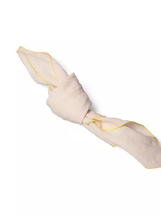 FYNCH-HATTON | Servilletas de lino 4 piezas 50x50cm Verde hoja | beige